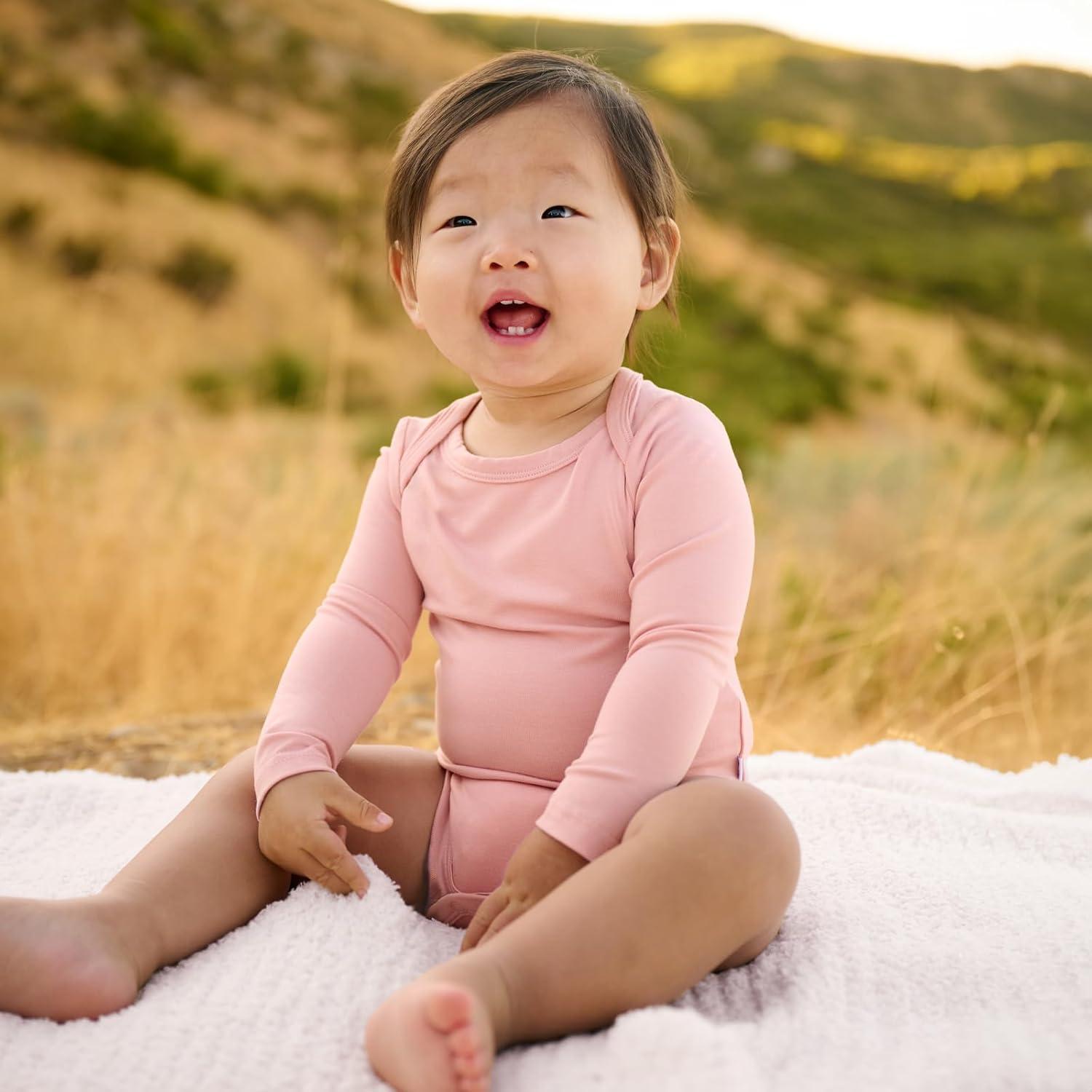 imageLittle Sleepies Long Sleeve Bodysuit for Baby Girls ampamp Boys Soft Viscose from Bamboo One Piece Tagless Baby Clothes wSnapsBlack