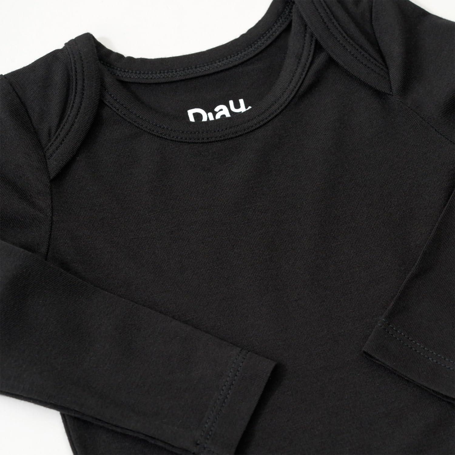 imageLittle Sleepies Long Sleeve Bodysuit for Baby Girls ampamp Boys Soft Viscose from Bamboo One Piece Tagless Baby Clothes wSnapsBlack