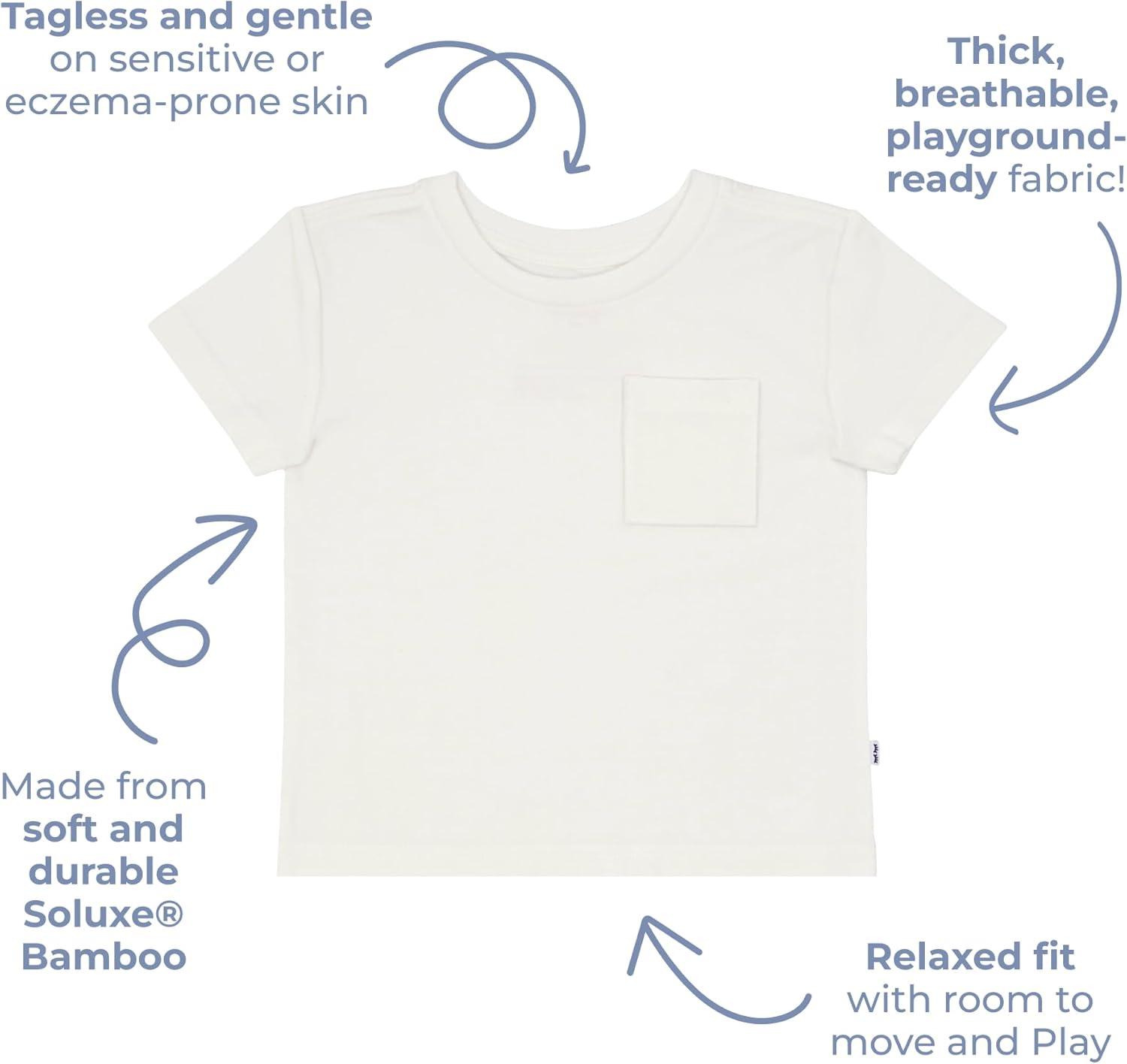 imageLittle Sleepies Long Sleeve Relaxed Pocket Tee for Boys and GirlsSoft White