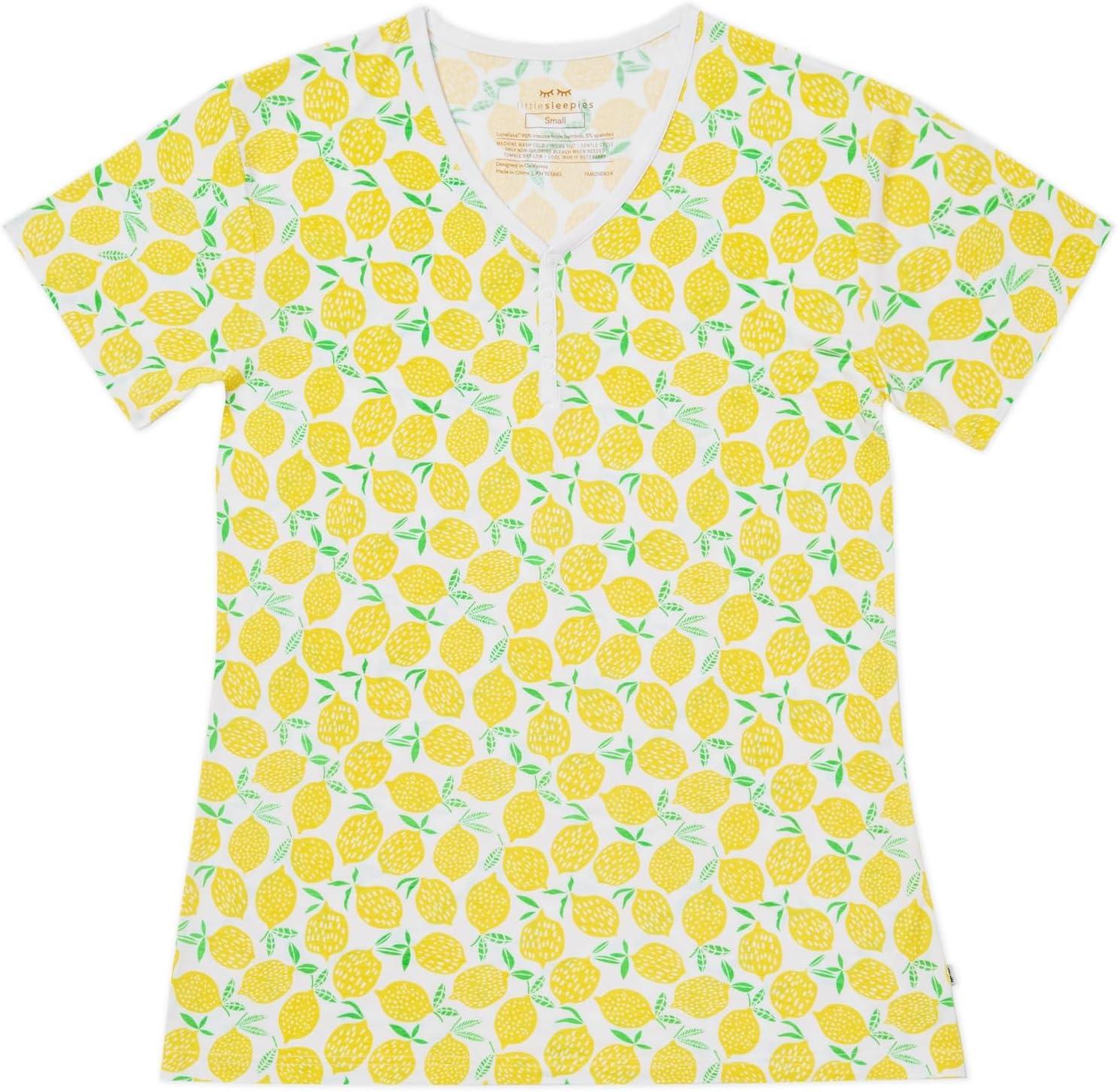 imageLittle Sleepies New Mothers Bundle Includes Womens Pajama Top and Bottoms Newborn Swaddle Hat Set Viscose Derived from Bamboo Lemons