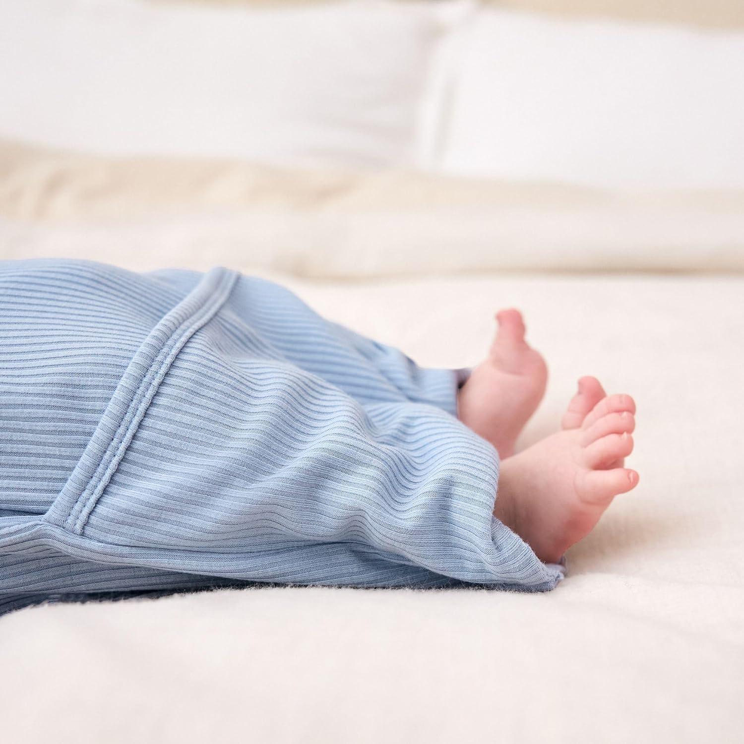 imageLittle Sleepies Newborn Infant Gown Soft Viscose from Bamboo Baby Gown for Newborn Girls ampamp Boys Baby Clothes Infant SleeperLight Fog Ribbed