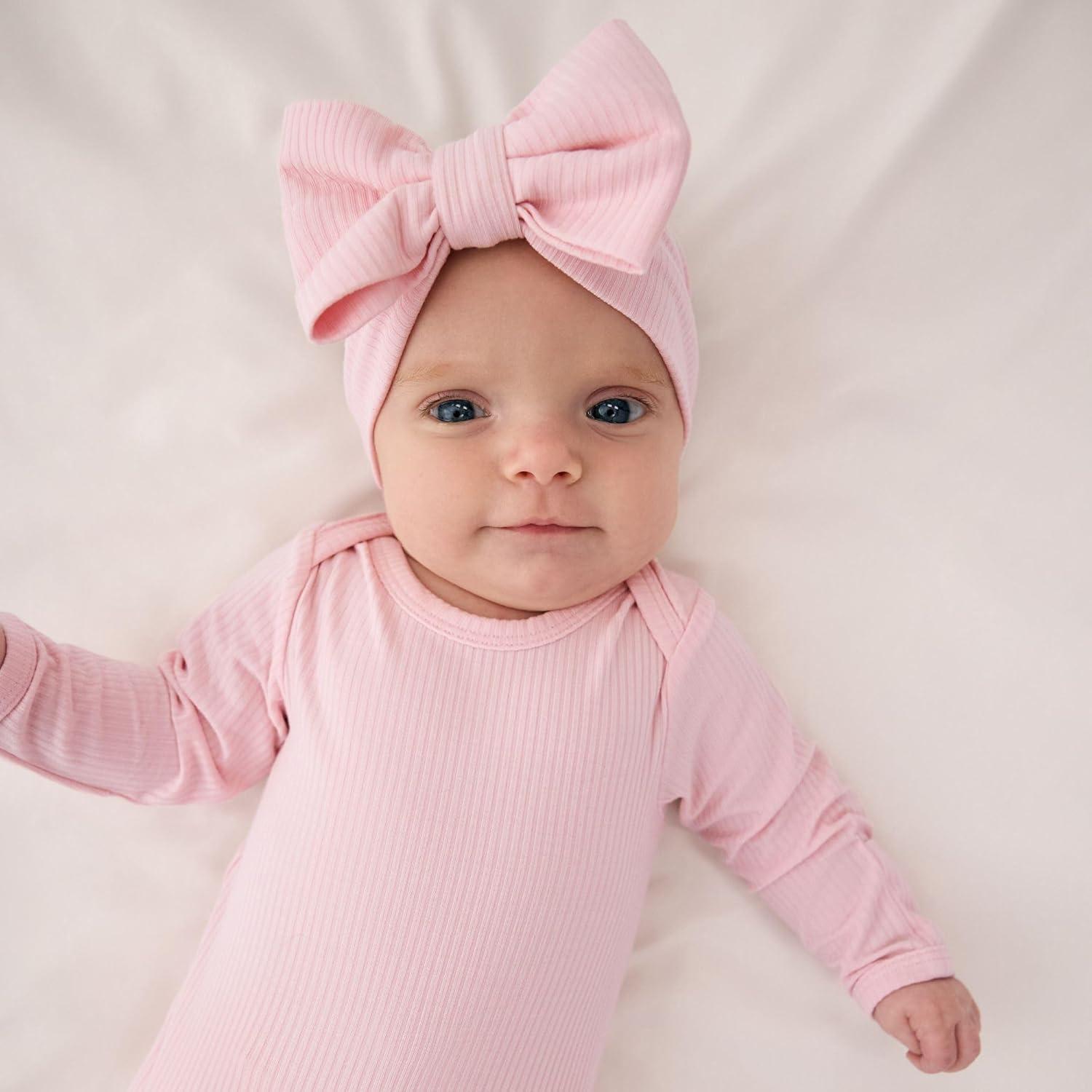 imageLittle Sleepies Newborn Infant Gown Soft Viscose from Bamboo Baby Gown for Newborn Girls ampamp Boys Baby Clothes Infant SleeperPrima Pink Ribbed