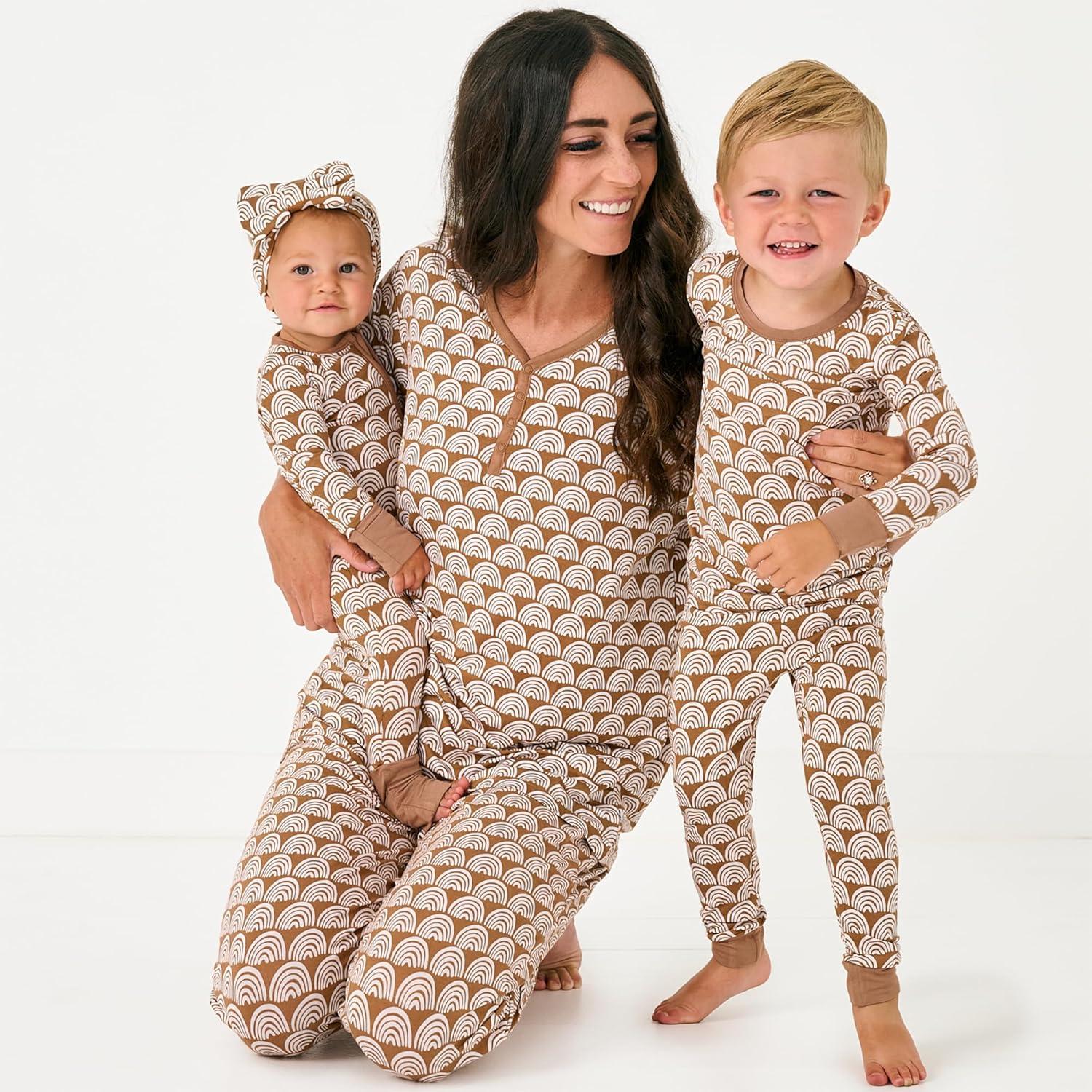 imageLittle Sleepies Womens Pajama Bottoms JoggerStyle Comfy PJ Pants Viscose from Bamboo Pajamas Family Matching OutfitsRust Rainbows