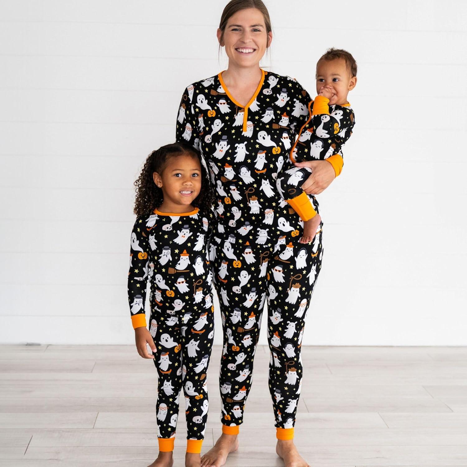 imageLittle Sleepies Womens Pajama Top Viscose from Bamboo Henley Button Up Nursing PJs Family Matching Pajamas for Women SetFriendly Ghosts