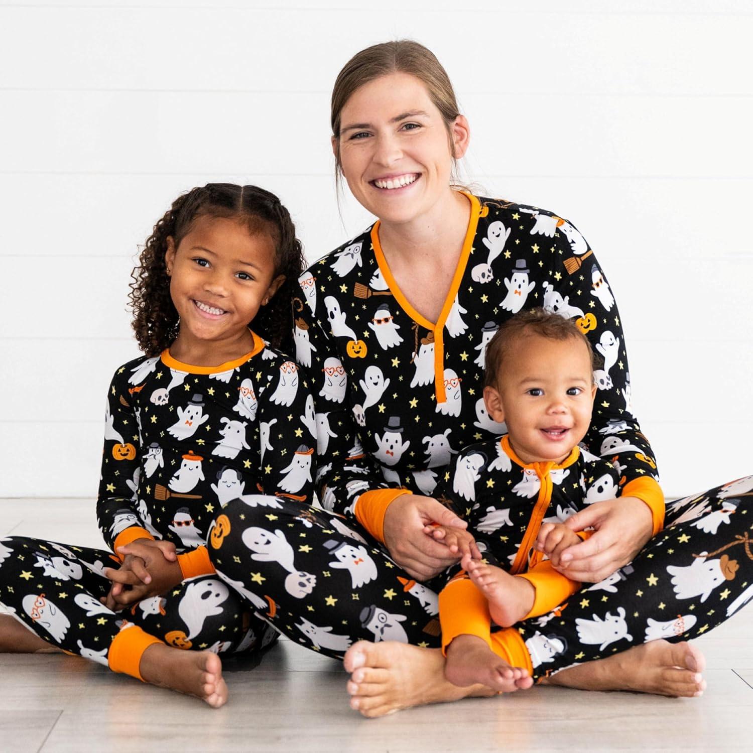 imageLittle Sleepies Womens Pajama Top Viscose from Bamboo Henley Button Up Nursing PJs Family Matching Pajamas for Women SetFriendly Ghosts