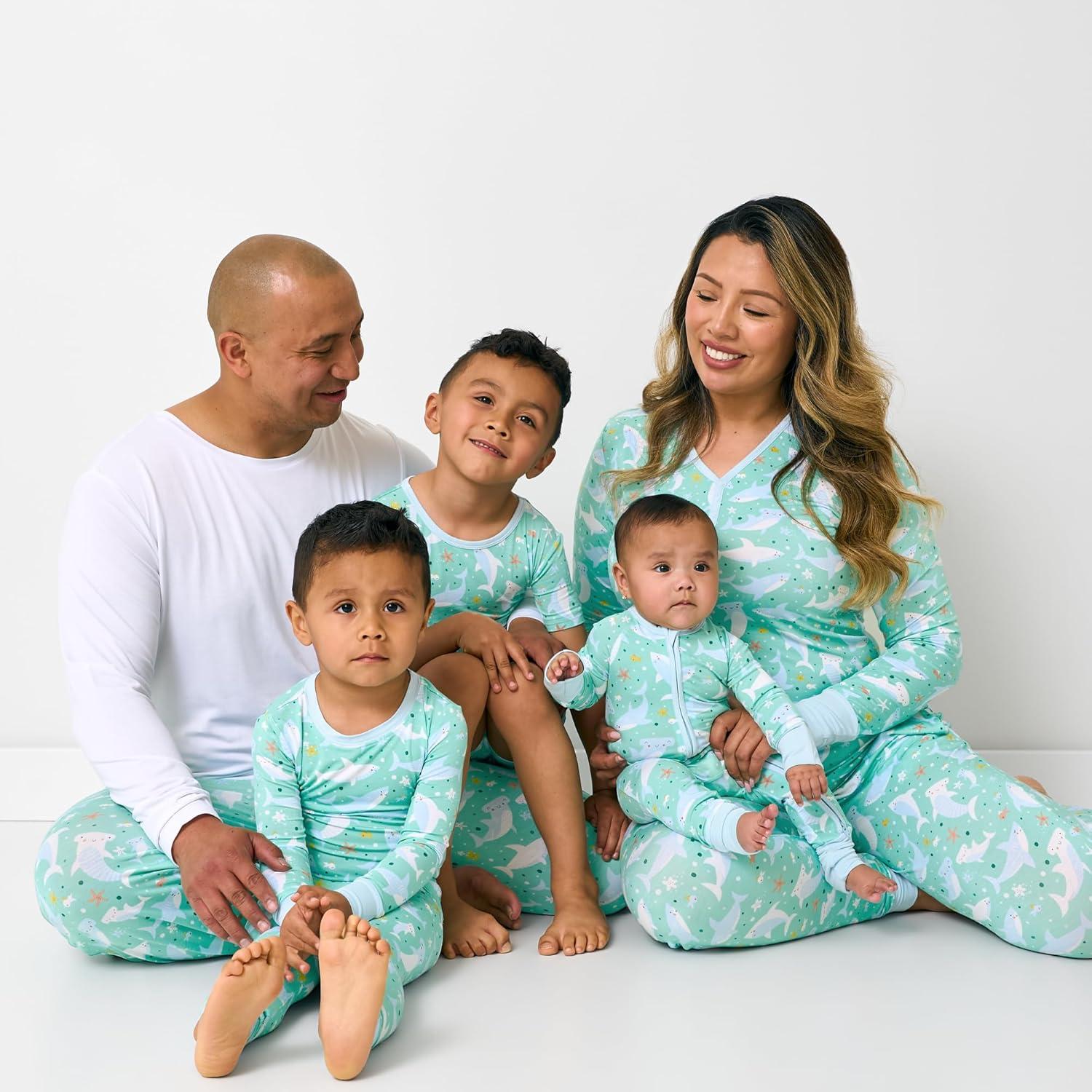 imageLittle Sleepies Womens Pajama Top Viscose from Bamboo Henley Button Up Nursing PJs Family Matching Pajamas for Women SetShark Soiree