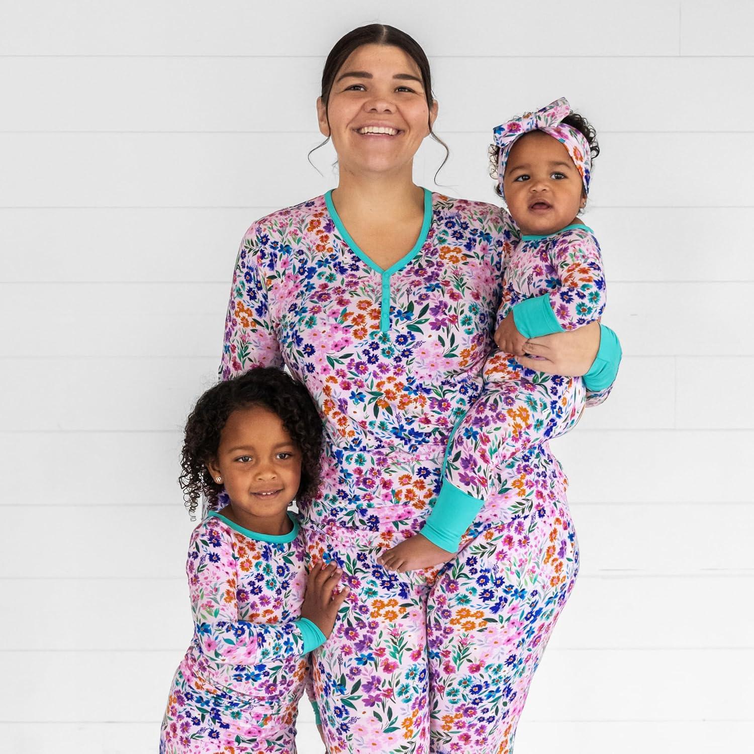 imageLittle Sleepies Womens Pajama Top Viscose from Bamboo Henley Button Up Nursing PJs Family Matching Pajamas for Women SetSweet Pea