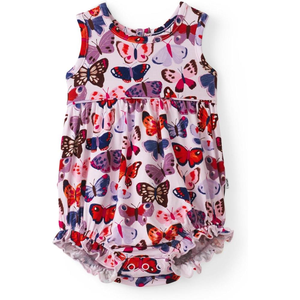 imageLittle Sleepies Bubble Romper for Girls Soft Viscose from Bamboo One Piece Baby ClothesButterfly Kisses