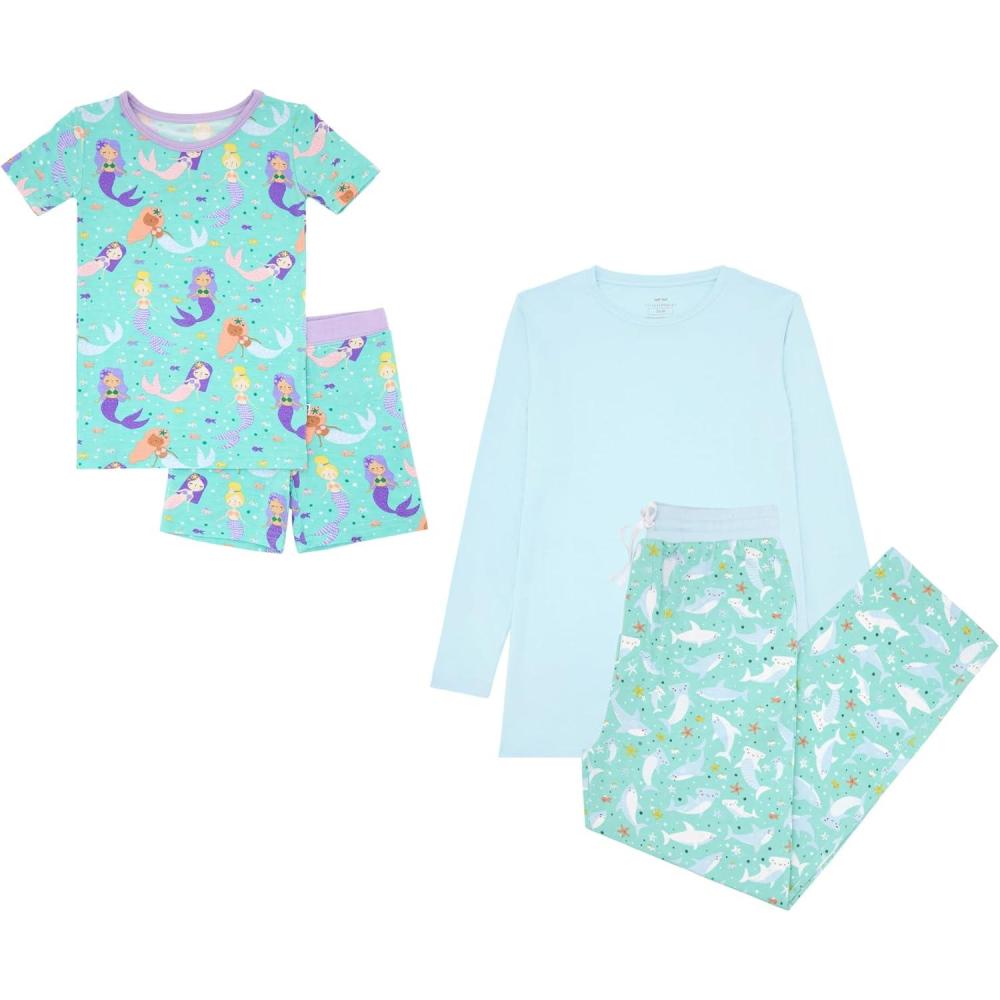 imageLittle Sleepies Father and Toddler Lounge Bundle Includes Mens Pajama Top and Bottoms Pajama Set wShort Sleeve Shirt and Shorts Viscose Derived from Bamboo Size 2T and Large