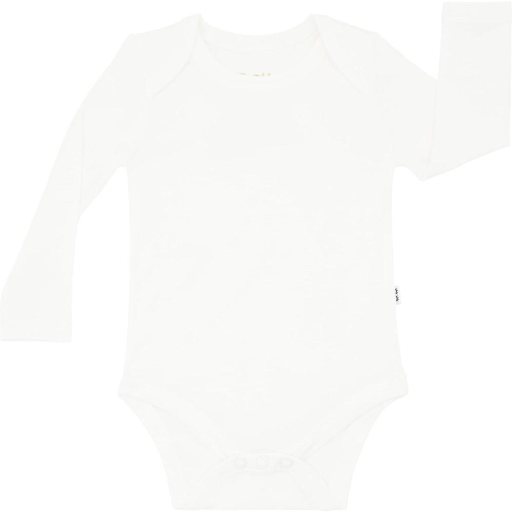 imageLittle Sleepies Long Sleeve Bodysuit for Baby Girls ampamp Boys Soft Viscose from Bamboo One Piece Tagless Baby Clothes wSnapsSoft White