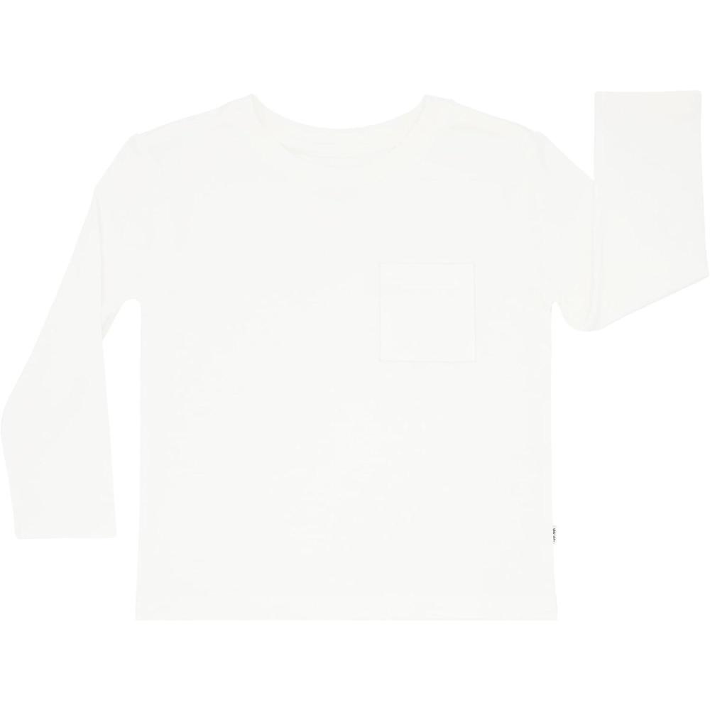 imageLittle Sleepies Long Sleeve Relaxed Pocket Tee for Boys and GirlsSoft White