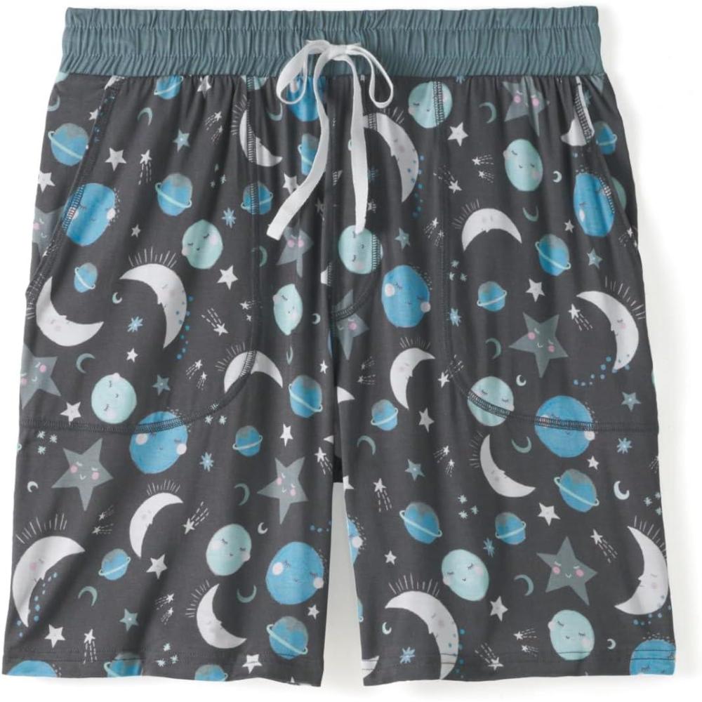imageLittle Sleepies Mens Pajama Shorts Viscose Derived from Bamboo Mens Sleep Bottoms Lounge Shorts with Side PocketsBlue to the Moon  Back