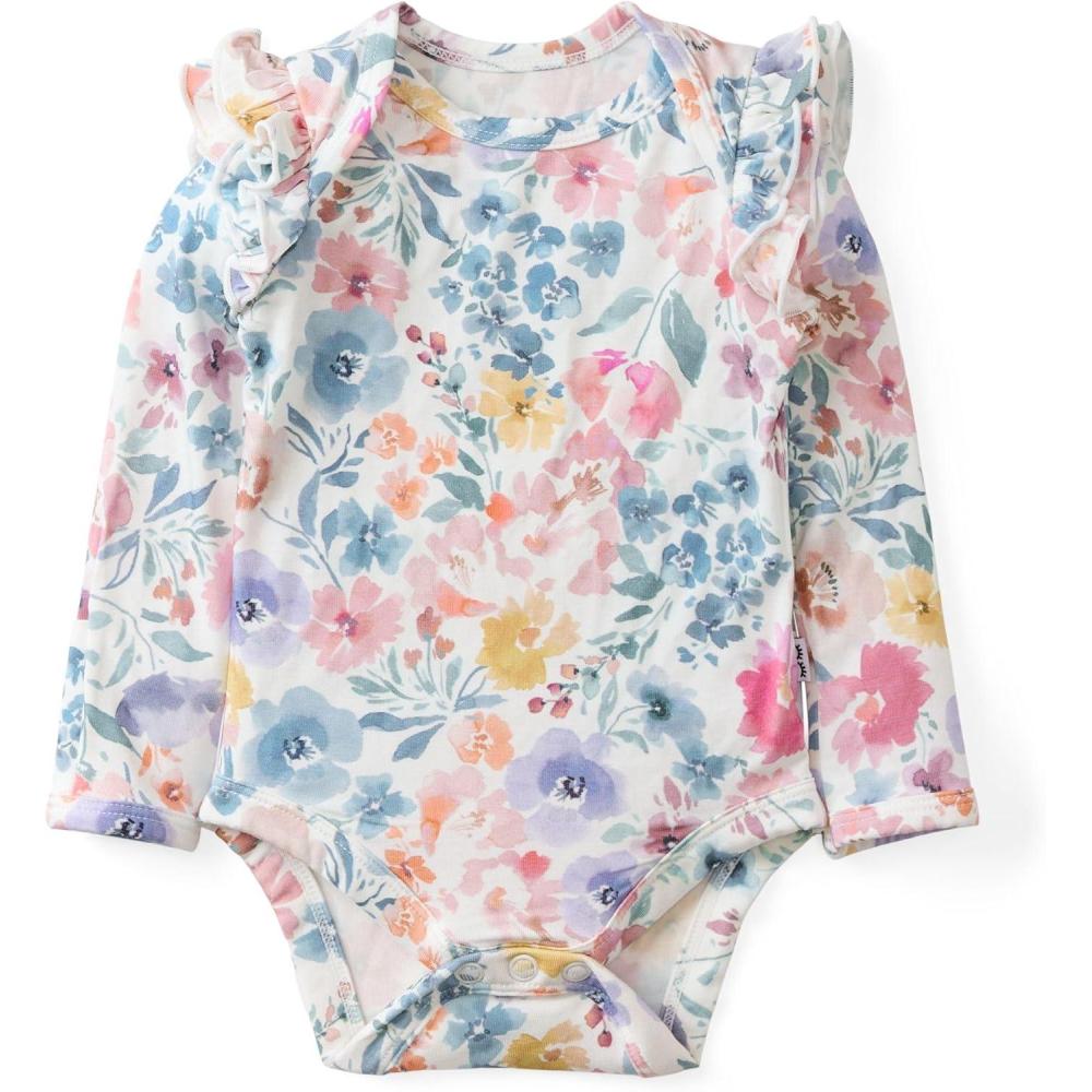 imageLittle Sleepies Newborn Flutter Bodysuit Viscose from Bamboo Long Sleeve Bodysuit for Baby Girl Newborn Outfit Baby ClothesTiny Blooms