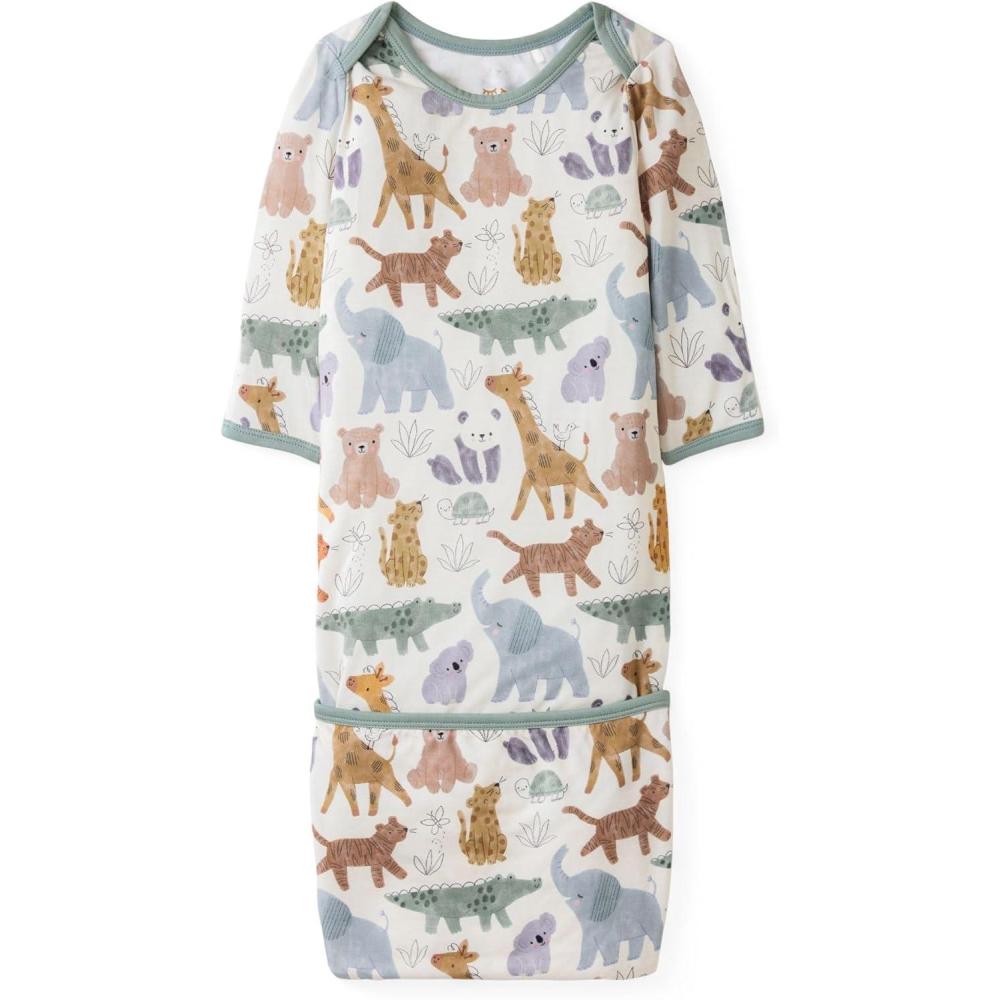 imageLittle Sleepies Newborn Infant Gown Soft Viscose from Bamboo Baby Gown for Newborn Girls ampamp Boys Baby Clothes Infant SleeperSweet Safari