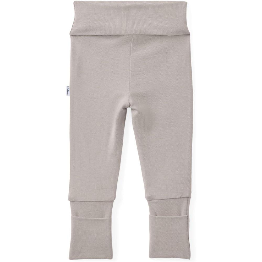 imageLittle Sleepies Newborn Leggings for Girls ampamp Boys Soft Viscose from Bamboo Leggings wFold Over Leg Cuffs Baby PantsDove Gray