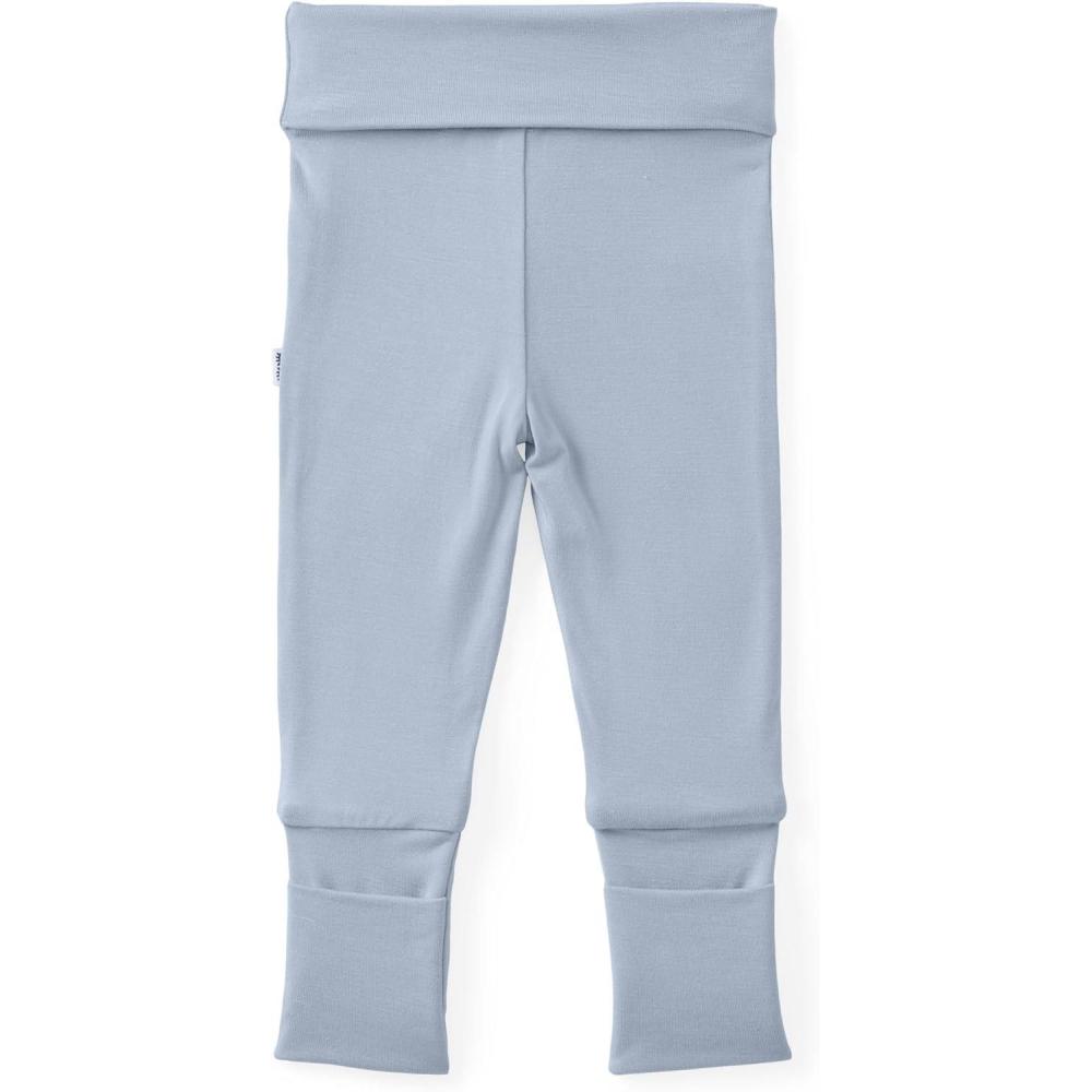 imageLittle Sleepies Newborn Leggings for Girls ampamp Boys Soft Viscose from Bamboo Leggings wFold Over Leg Cuffs Baby PantsLight Fog