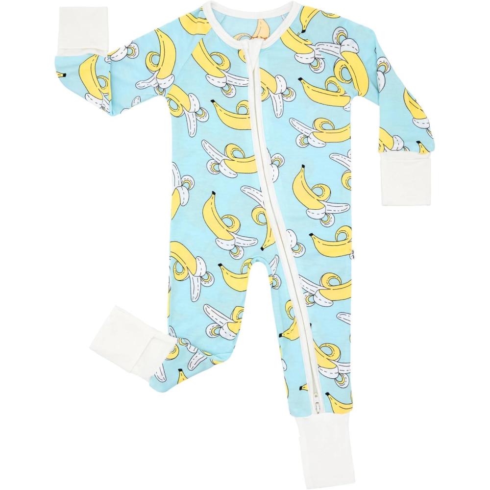 imageLittle Sleepies Pajamas for Baby Boys ampamp Girls Viscose from Bamboo Baby Pajamas Preemie ampamp Newborn Sleepers 2Way Zipper PJsBananas