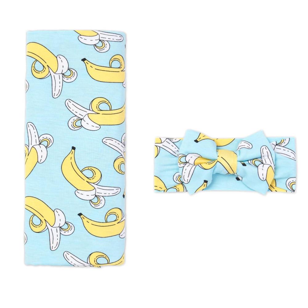 imageLittle Sleepies Swaddle ampamp Headband Bow Set Viscose from Bamboo Baby Swaddles Newborn Baby Girl Clothes Luxe Modern ampamp MerryBananas