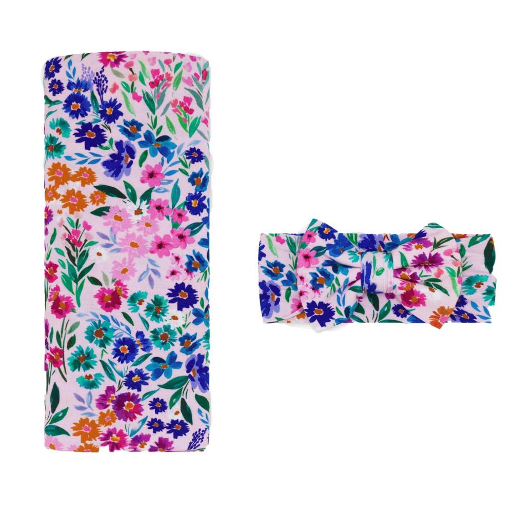 imageLittle Sleepies Swaddle ampamp Headband Bow Set Viscose from Bamboo Baby Swaddles Newborn Baby Girl Clothes Luxe Modern ampamp MerrySweet Pea