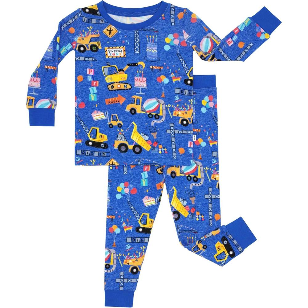 imageLittle Sleepies TwoPiece Pajama Set for Boys ampamp Girls Soft Viscose from Bamboo Toddler Pajamas for Kids Family Matching PJsBirthday Builders
