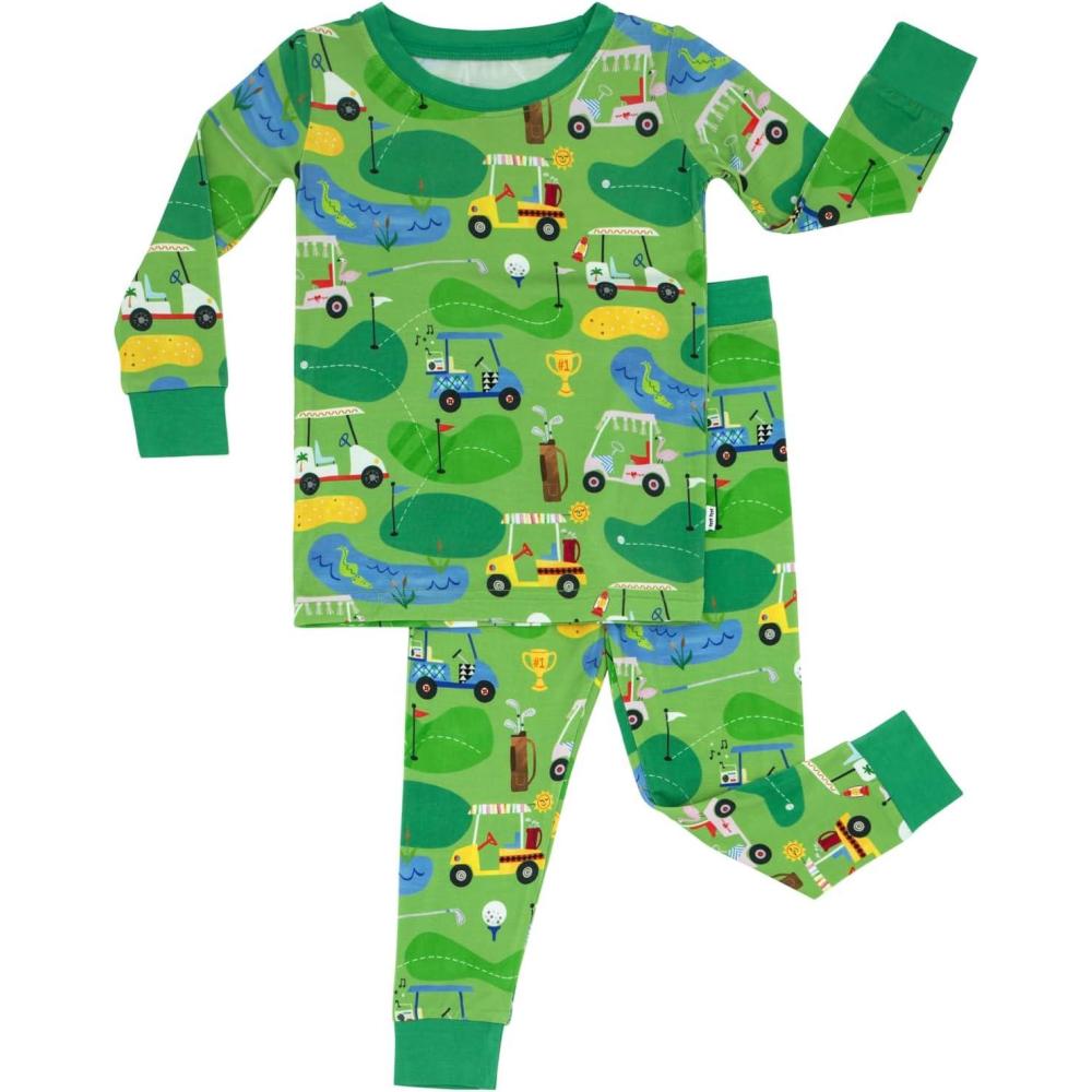 imageLittle Sleepies TwoPiece Pajama Set for Boys ampamp Girls Soft Viscose from Bamboo Toddler Pajamas for Kids Family Matching PJsFairway Fun