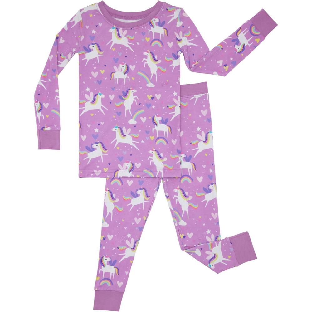 imageLittle Sleepies TwoPiece Pajama Set for Boys ampamp Girls Soft Viscose from Bamboo Toddler Pajamas for Kids Family Matching PJsSiennas Unicorns