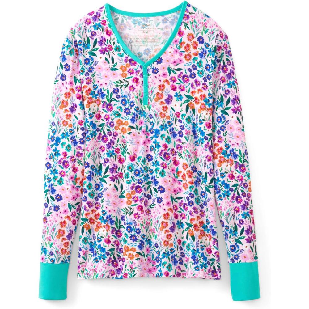 imageLittle Sleepies Womens Pajama Top Viscose from Bamboo Henley Button Up Nursing PJs Family Matching Pajamas for Women SetSweet Pea