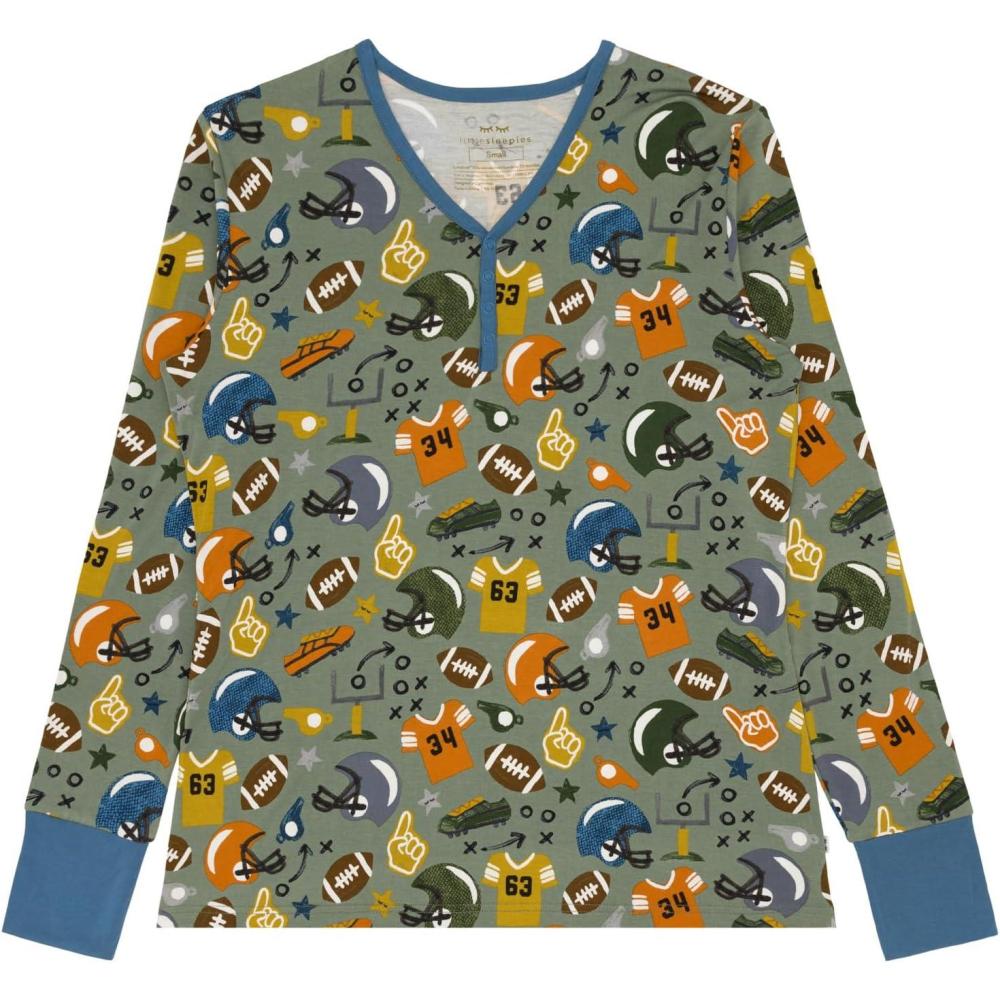 imageLittle Sleepies Womens Pajama Top Viscose from Bamboo Henley Button Up Nursing PJs Family Matching Pajamas for Women SetTouchdown Time