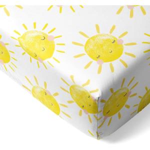 Little Sleepies Baby Crib Sheets, Buttery Soft Viscose from Bamboo Crib Sheets for Boys & Girls, Toddler Bed Sheet, Standard Crib Mattress Sheet, Super Stretchy & Elasticized (Santa’s Sleigh)(Sunshine)