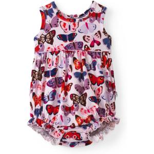 Little Sleepies Bubble Romper for Girls, Soft Viscose from Bamboo One Piece, Baby Clothes(Butterfly Kisses)