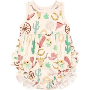 Little Sleepies Bubble Romper for Girls, Soft Viscose from Bamboo One Piece, Baby Clothes(Ready to Rodeo)