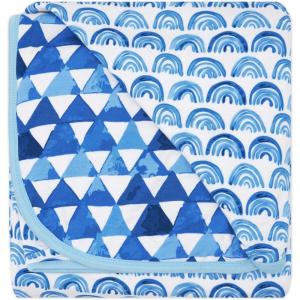 Little Sleepies Christmas Blanket, Soft Viscose from Bamboo Christmas Throw Blanket for Baby Boys & Girls, Lightweight, 50″ x 50″, Large (Modern & Merry)(Blue Rainbows)