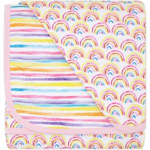 Little Sleepies Christmas Blanket, Soft Viscose from Bamboo Christmas Throw Blanket for Baby Boys & Girls, Lightweight, 50″ x 50″, Large (Modern & Merry)(Pastel Rainbows)