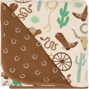 Little Sleepies Cloud Blanket, Soft Viscose from Bamboo Toddler & Baby Blanket for Boys & Girls, Lightweight, Perfect for Hot Sleepers, 50″ x 50″, Large (Blue All Stars)(Caramel Ready to Rodeo)