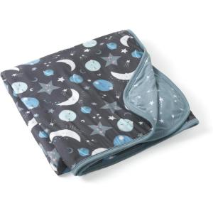 Little Sleepies Cloud Blanket, Soft Viscose from Bamboo Toddler & Baby Blanket for Boys & Girls, Lightweight, Perfect for Hot Sleepers, 50″ x 50″, Large (Blue All Stars)(Blue to the Moon & Back)