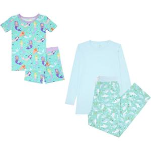 Little Sleepies Father and Toddler Lounge Bundle, Includes Mens Pajama Top and Bottoms, Pajama Set w/Short Sleeve Shirt and Shorts, Viscose Derived from Bamboo, Size 2T and Large