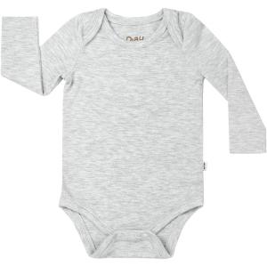 Little Sleepies Long Sleeve Bodysuit for Baby Girls & Boys, Soft Viscose from Bamboo One Piece, Tagless Baby Clothes w/Snaps(Light Heather Gray)