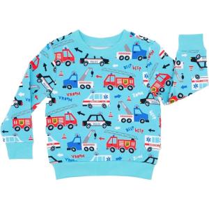 Little Sleepies Long Sleeve Crewneck Sweatshirt for Boys, Viscose from Bamboo(To the Rescue)