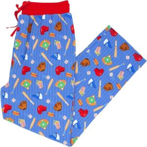 Little Sleepies Mens Pajama Pants, Soft Viscose from Bamboo PJ Bottoms for Family Matching Set, Mens Sleepwear PJs w/Pockets(Blue All Stars)