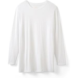 Little Sleepies Men’s Pajama T-Shirt, Soft Viscose from Bamboo PJ Top for Family Matching Mens Pajamas Set, Long Sleeve Top(Bright White)