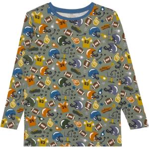 Little Sleepies Men’s Pajama T-Shirt, Soft Viscose from Bamboo PJ Top for Family Matching Mens Pajamas Set, Long Sleeve Top(Touchdown Time)