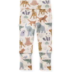 Little Sleepies Newborn Leggings for Girls & Boys, Soft Viscose from Bamboo Leggings w/Fold Over Leg Cuffs, Baby Pants(Sweet Safari)
