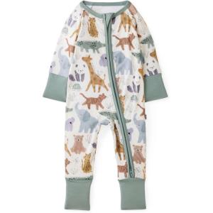 Little Sleepies Newborn Pajamas, Viscose from Bamboo Baby Pajamas, Boys & Girls Preemie & Newborn Sleepers, 2-Way Zipper PJs(Sweet Safari)