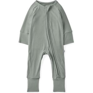 Little Sleepies Newborn Pajamas, Viscose from Bamboo Baby Pajamas, Boys & Girls Preemie & Newborn Sleepers, 2-Way Zipper PJs(Willow Ribbed)