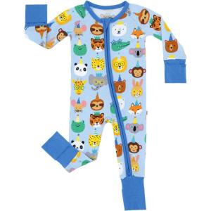 Little Sleepies Pajamas for Baby Boys & Girls, Viscose from Bamboo Baby Pajamas, Preemie & Newborn Sleepers, 2-Way Zipper PJs(Blue Party Pals)
