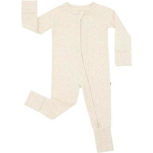 Little Sleepies Pajamas for Baby Boys & Girls, Viscose from Bamboo Baby Pajamas, Preemie & Newborn Sleepers, 2-Way Zipper PJs(Heather Oatmeal)
