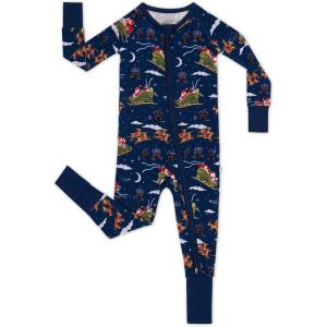 Little Sleepies Pajamas for Baby Boys & Girls, Viscose from Bamboo Baby Pajamas, Preemie & Newborn Sleepers, 2-Way Zipper PJs(Santa’s Sleigh)