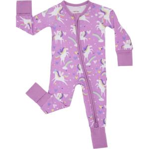Little Sleepies Pajamas for Baby Boys & Girls, Viscose from Bamboo Baby Pajamas, Preemie & Newborn Sleepers, 2-Way Zipper PJs(Sienna’s Unicorns)