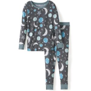 Little Sleepies Two-Piece Pajama Set for Boys & Girls, Soft Viscose from Bamboo Toddler Pajamas for Kids, Family Matching PJs(Blue to the Moon & Back)