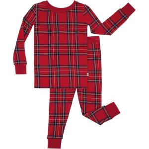 Little Sleepies Two-Piece Pajama Set for Boys & Girls, Soft Viscose from Bamboo Toddler Pajamas for Kids, Family Matching PJs(Holiday Plaid)